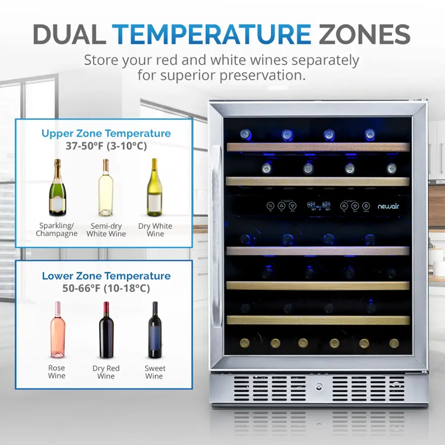 *Refurbished - NewAir 24” Built-in 46 Bottle Dual Zone Wine Cooler *PICKUP ONLY