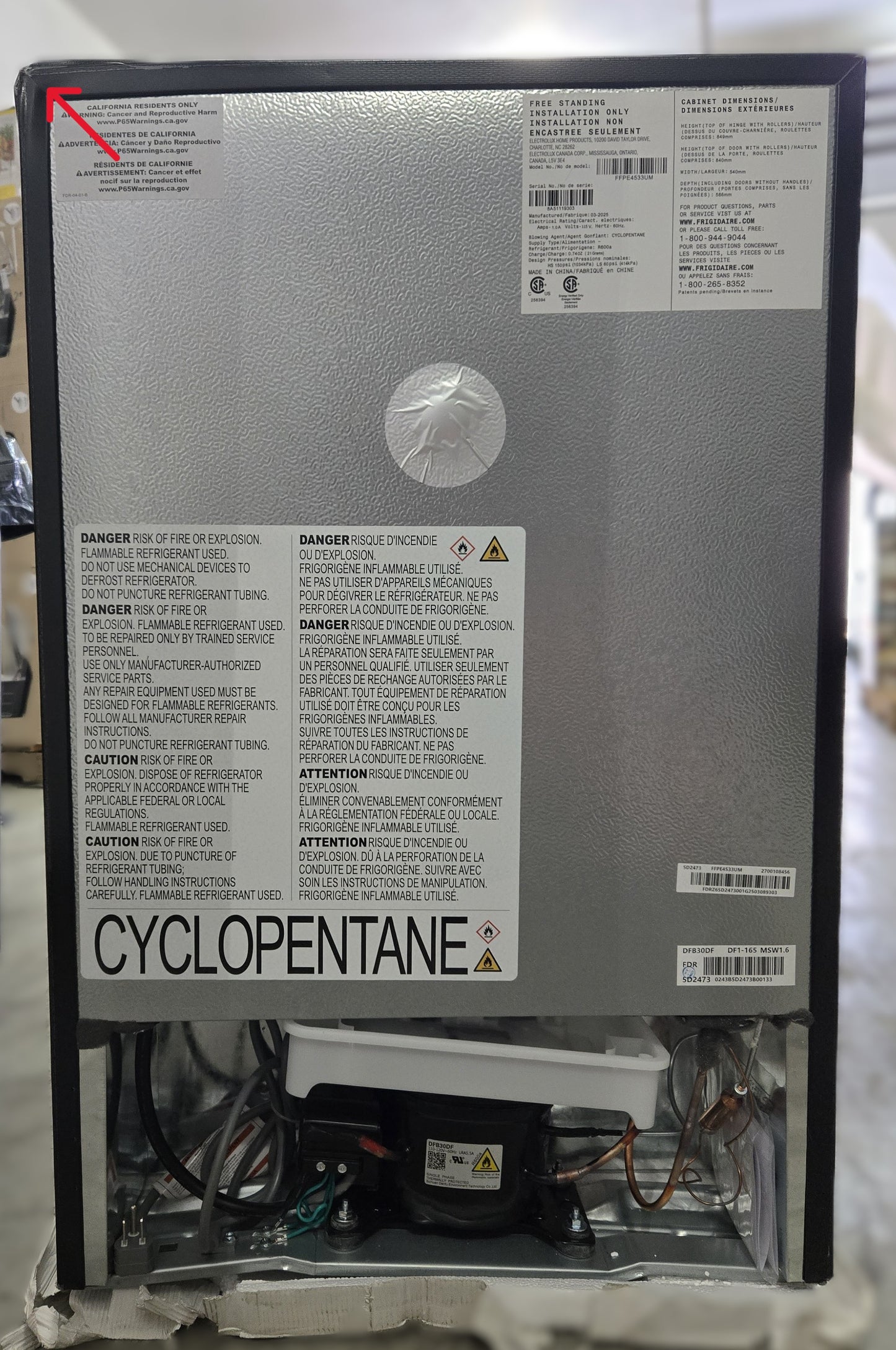 Frigidaire 4.5 Cu. Ft. Mini Fridge with Top Freezer - PICKUP ONLY