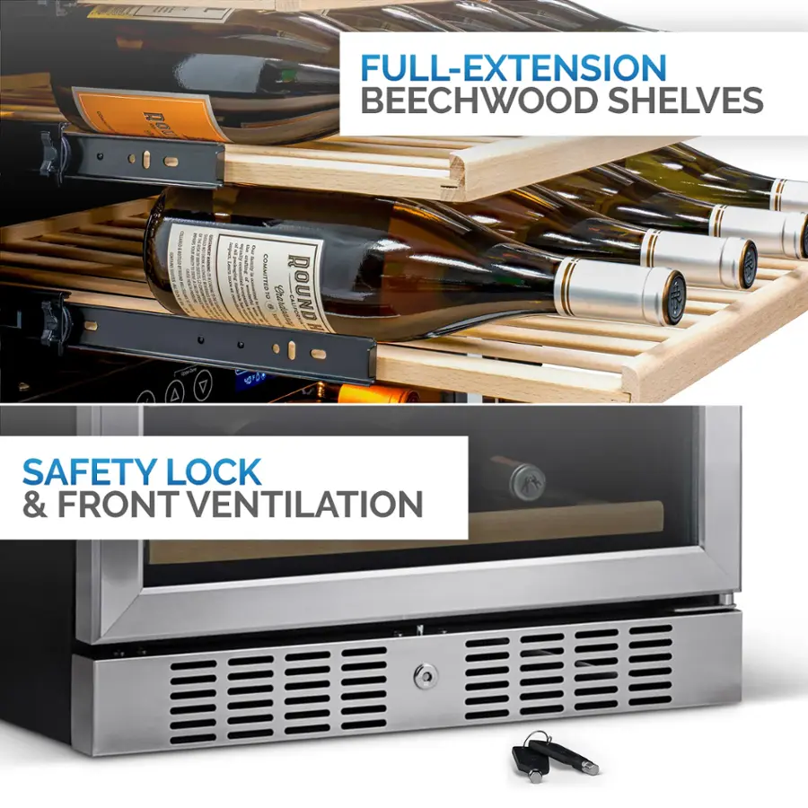 *Refurbished - NewAir 24” Built-in 46 Bottle Dual Zone Wine Cooler *PICKUP ONLY
