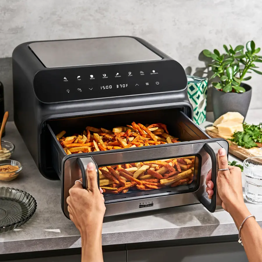 bella PRO 10.5-qt. Touchscreen 5-in-1 Indoor Grill & Air Fryer - Stainless Steel