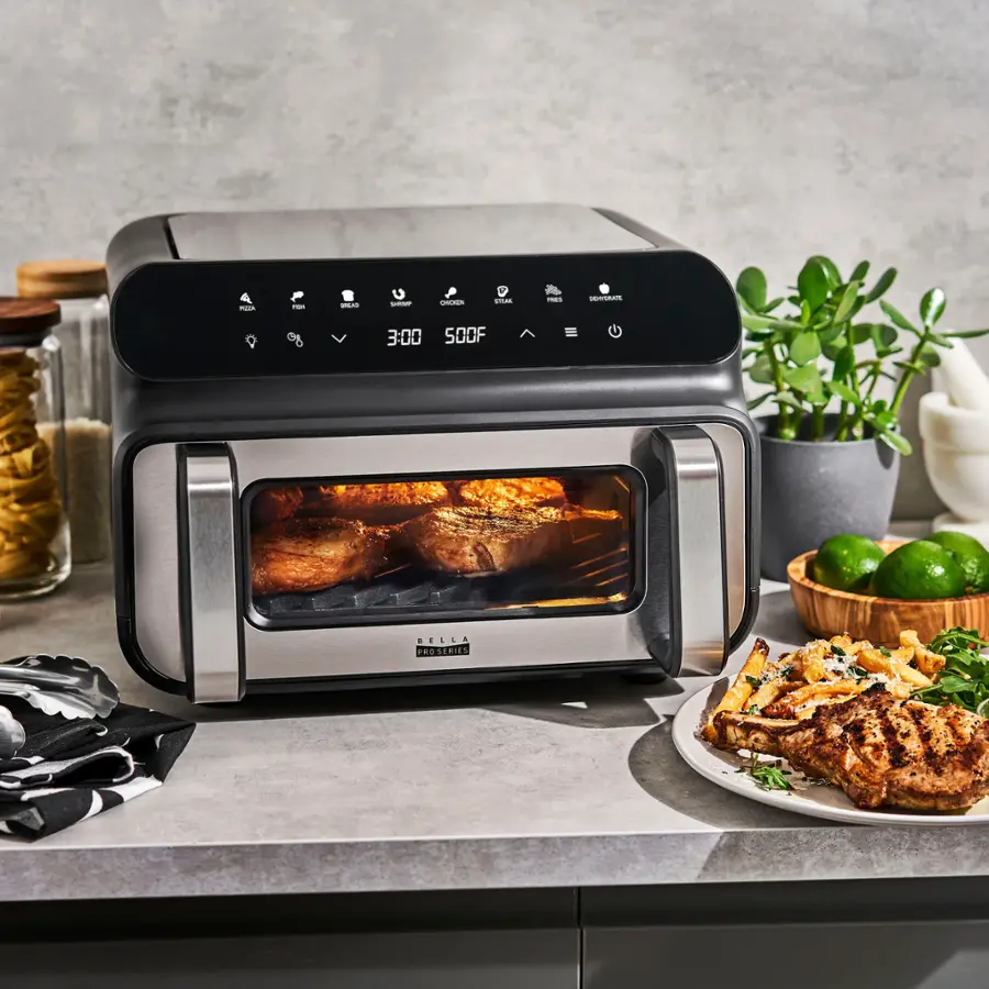 bella PRO 10.5-qt. Touchscreen 5-in-1 Indoor Grill & Air Fryer - Stainless Steel