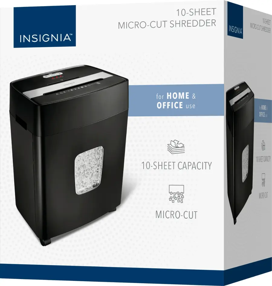 Insignia™ - 10-Sheet Microcut Shredder - Black