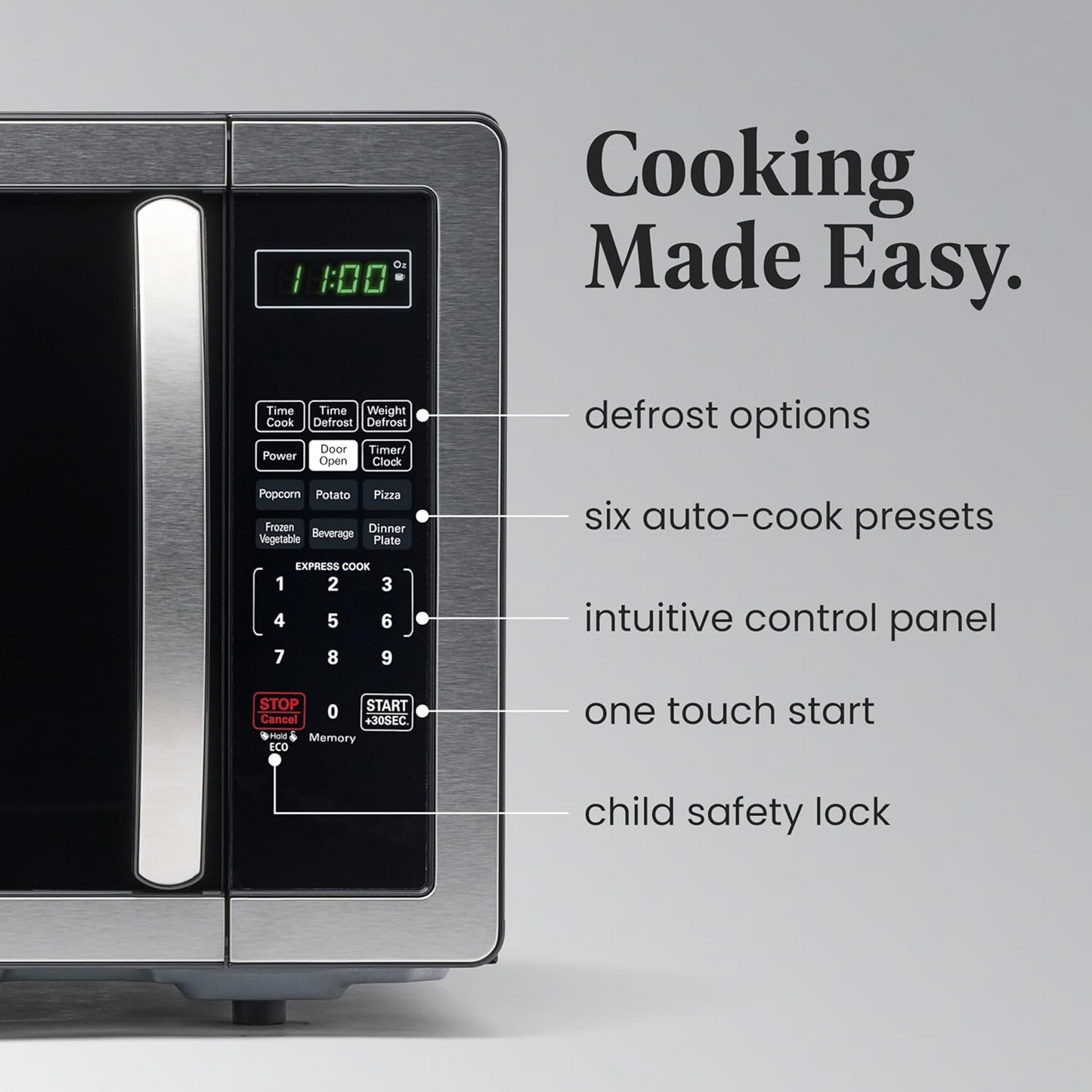 Farberware Classic 1.1 Cu.Ft. 1000-Watt Stainless Steel Microwave Oven