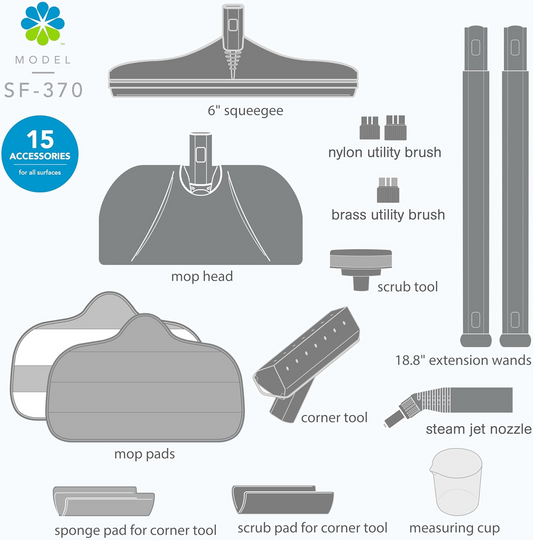 Steamfast - SF-370 Corded Steam Mop - White