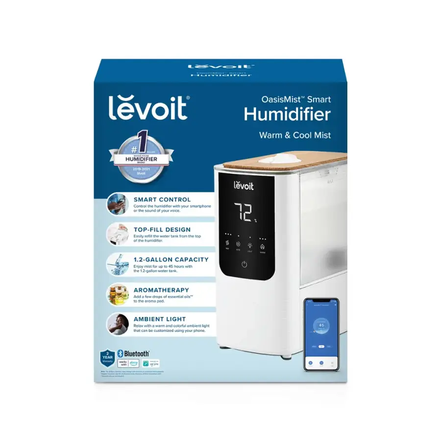 Levoit - OasisMist 1.18 gallon Smart Humidifier - White