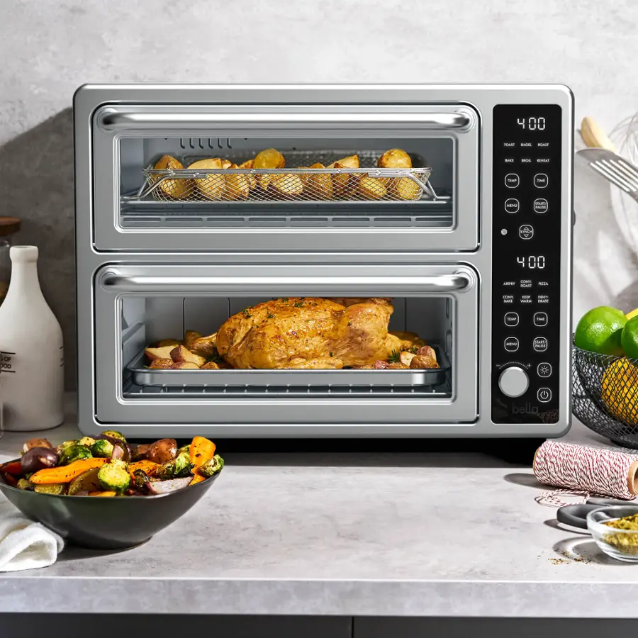 bella PRO - DoubleUp Oven with Probe Thermometer - Stainless Steel