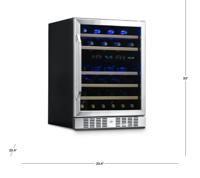 *Refurbished - NewAir 24” Built-in 46 Bottle Dual Zone Wine Cooler *PICKUP ONLY