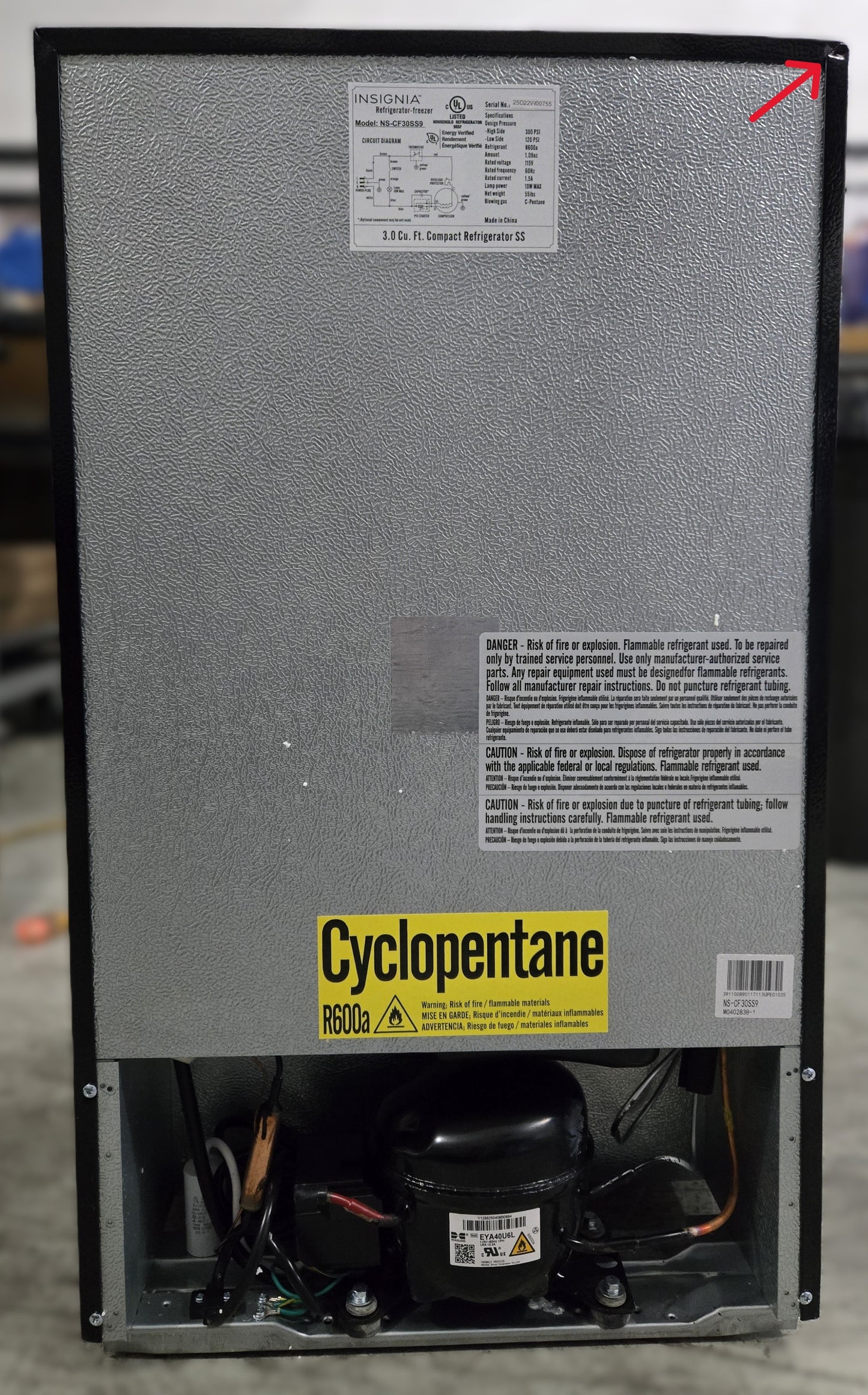 Insignia 3.0 Cu. Ft. Mini Fridge w/Top Freezer - PICKUP ONLY