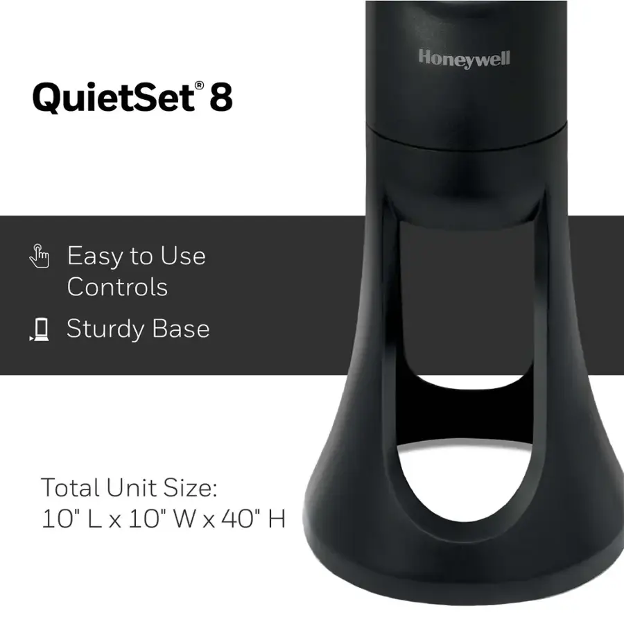 Honeywell QuietSet Oscillating Whole Room Tower Fan - Black