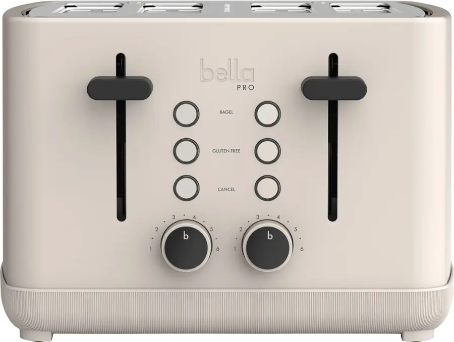 bella PRO - 4-Slice Toaster with Extra Wide Slots and Gluten Free button