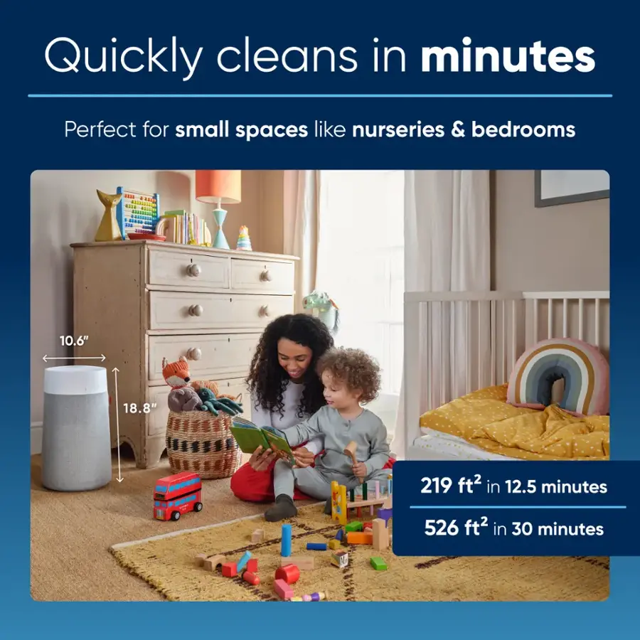 Blueair Blue Pure 411i Max 1052 Sq. Ft HEPASilent Smart Small Room Air Purifier