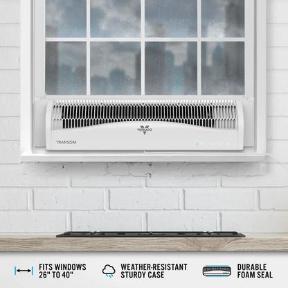 Vornado TRANSOM Window Fan W/Reversible Exhaust, Remote Control - Ice White