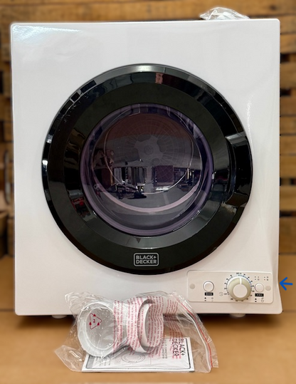 Black+Decker - 2.65 Cu.Ft. Stackable Smart Electric Dryer w/Standard Wall Outlet