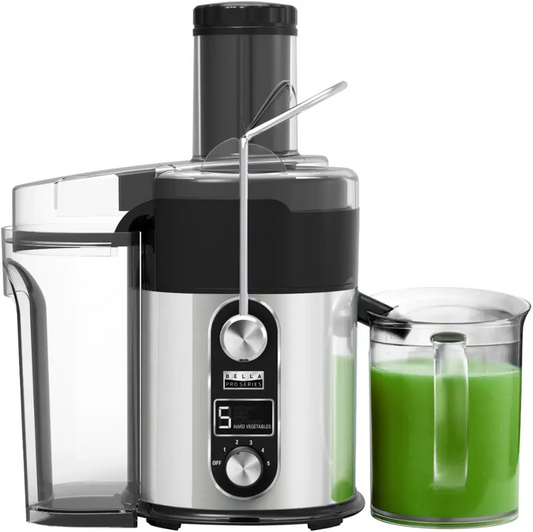 bella PRO - 5-Speed Centrifugal Digital Juice Extractor - Stainless Steel