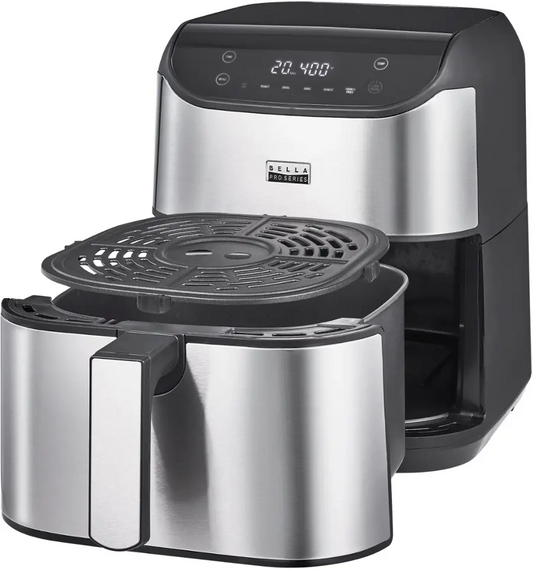 bella PRO - 6-qt. Digital Air Fryer with Stainless Finish - Stainless Steel