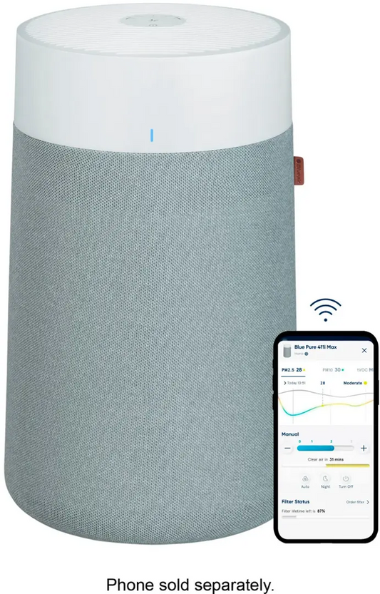Blueair Blue Pure 411i Max 1052 Sq. Ft HEPASilent Smart Small Room Air Purifier