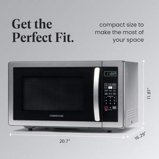 Farberware Classic 1.1 Cu.Ft. 1000-Watt Stainless Steel Microwave Oven
