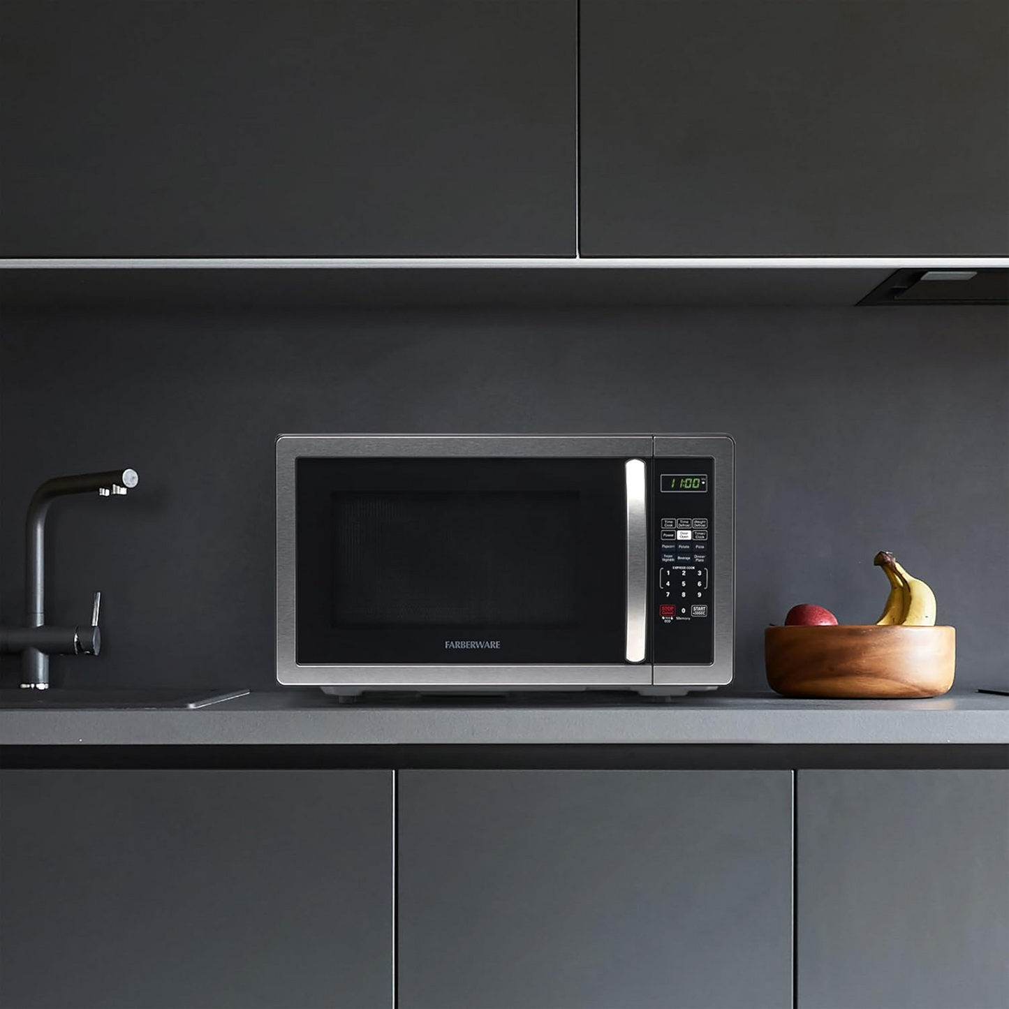 Farberware Classic 1.1 Cu.Ft. 1000-Watt Stainless Steel Microwave Oven