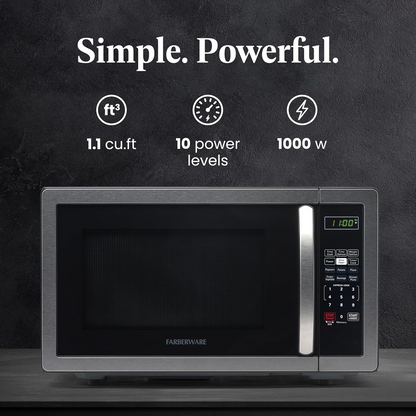 Farberware Classic 1.1 Cu.Ft. 1000-Watt Stainless Steel Microwave Oven
