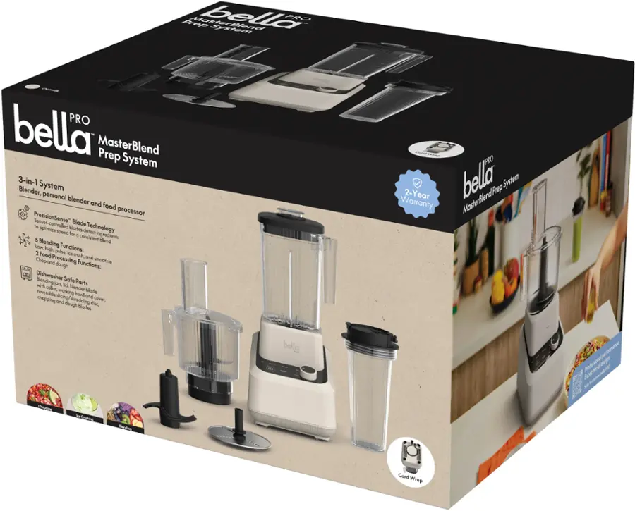 bella PRO MasterBlend 3-in-1 Prep System w/Blender, Personal Blender & Food Processor