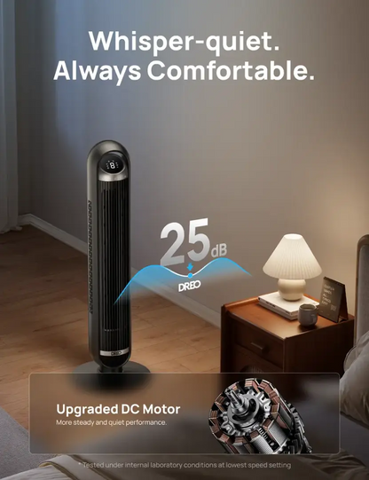 Dreo 36" Velocity Quiet Floor Fan w/Remote, 90° Oscillation, 8 Speeds, 4 Modes