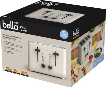bella PRO - 4-Slice Toaster with Extra Wide Slots and Gluten Free button