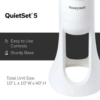 Honeywell HYF260W QuietSet 5-Speed Oscillating Tower Fan - White