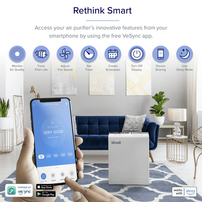 Levoit LV-RH131S Smart True HEPA Air Purifier - White
